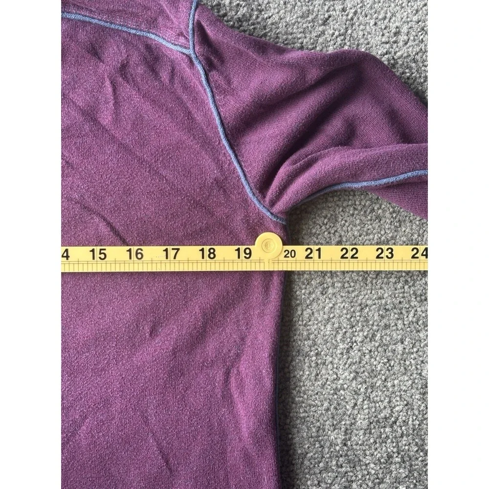 Sundance Men's Burgundy 1/4 Bottom Pullover Sweater Long Sleeve Large